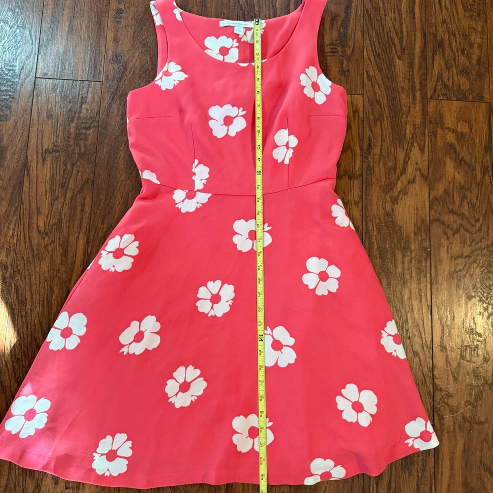 LC Lauren Conrad Women’s 10 Coral Pink Floral Print Sleeveless A-line Dress - Picture 12 of 12